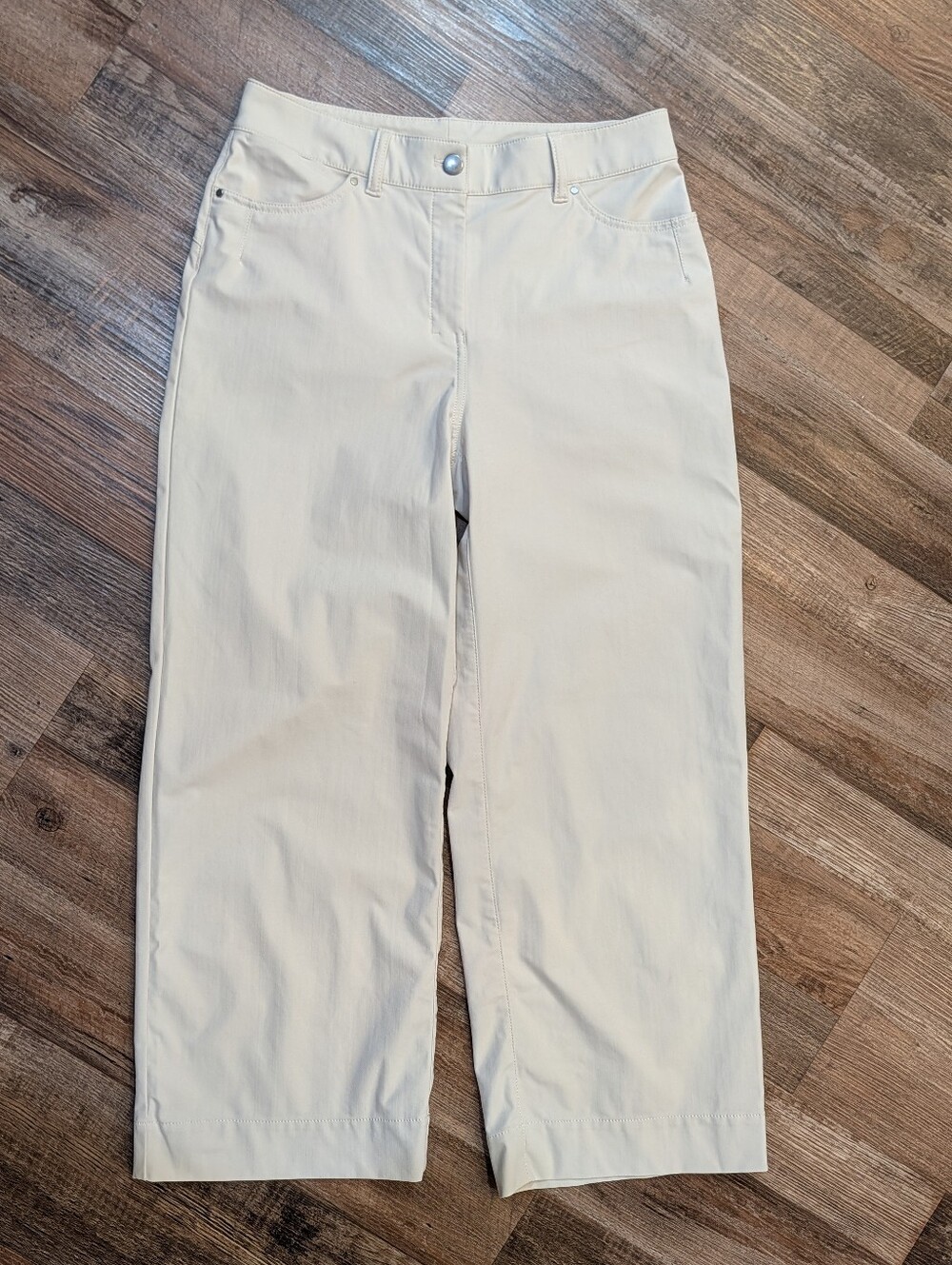 Lululemon City Sleek 5 Pocket High Rise Wide Leg Cropped Pant 7/8 White Opal 28